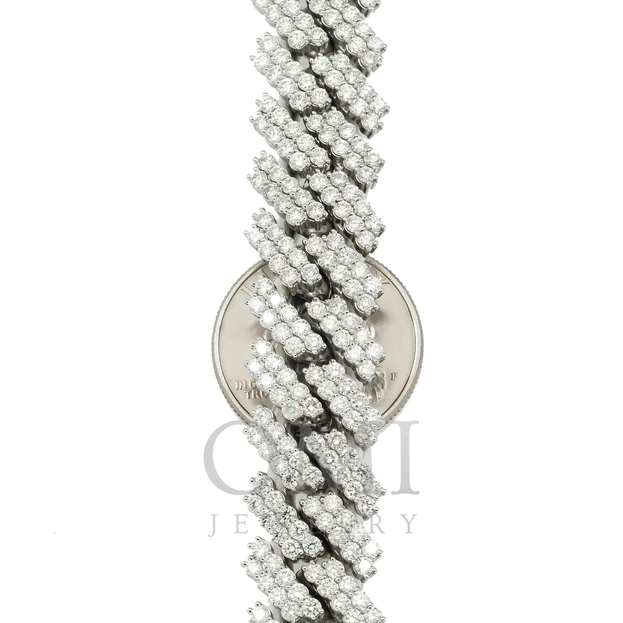 10K GOLD DIAMOND 20/15MM PRONG CUBAN LINK CHAIN 46.35 CT