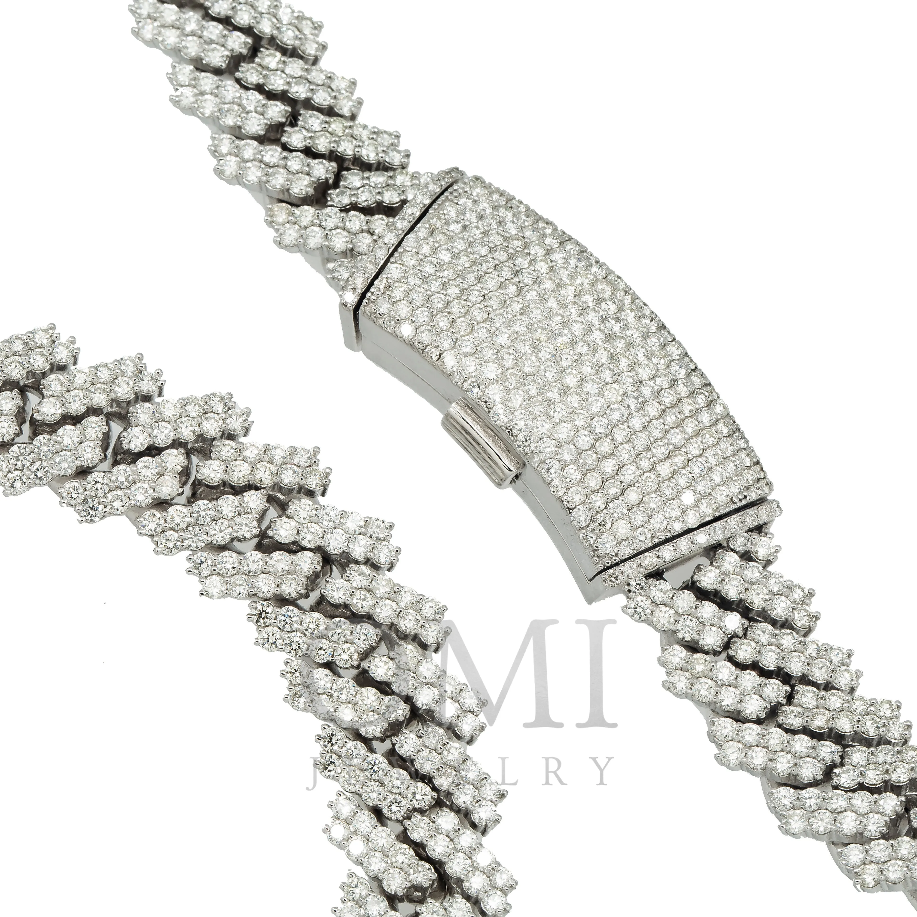 10K GOLD DIAMOND 20/15MM PRONG CUBAN LINK CHAIN 46.35 CT