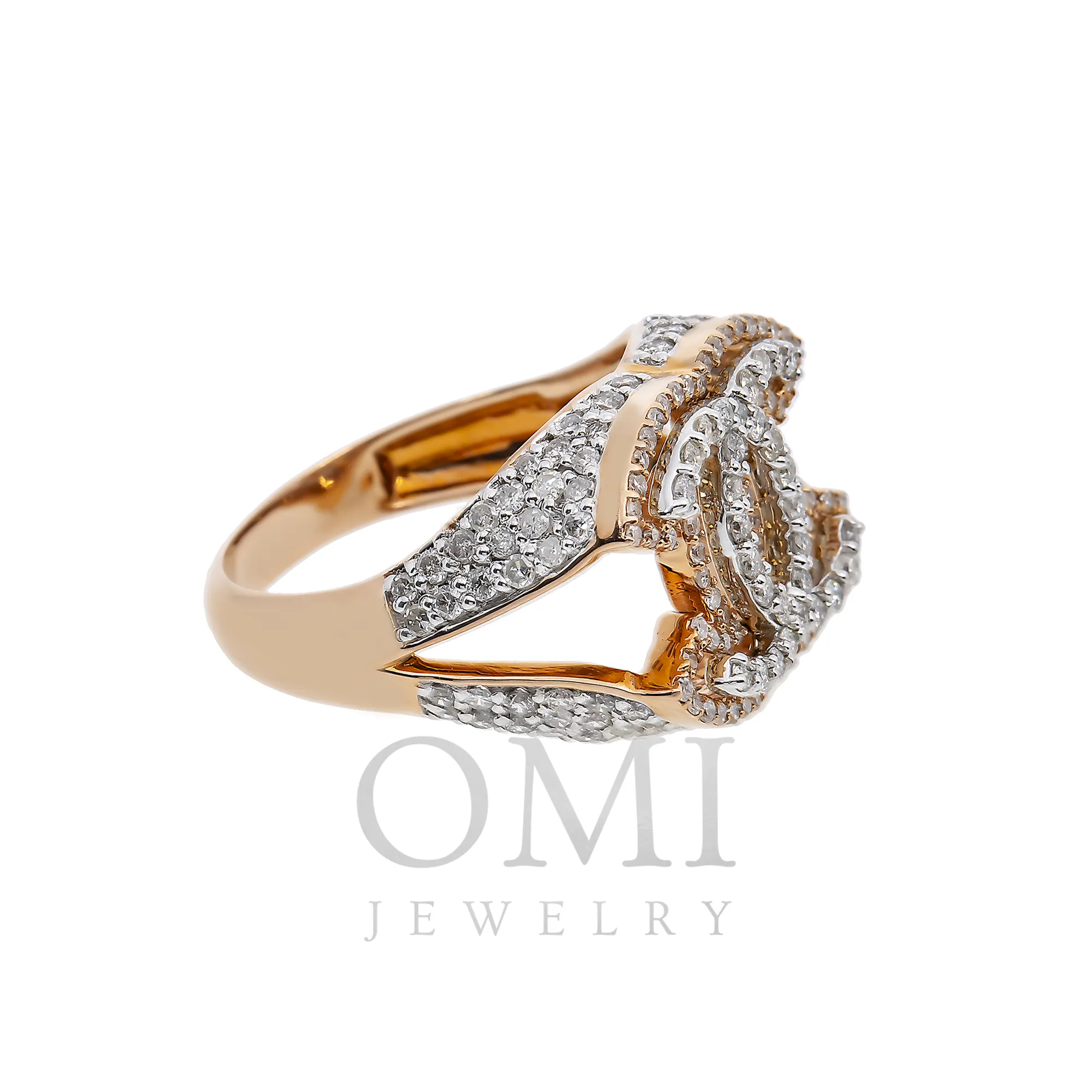 10K GOLD ROUND DIAMOND DESIGNER STATEMENT RING 1.37 CTW