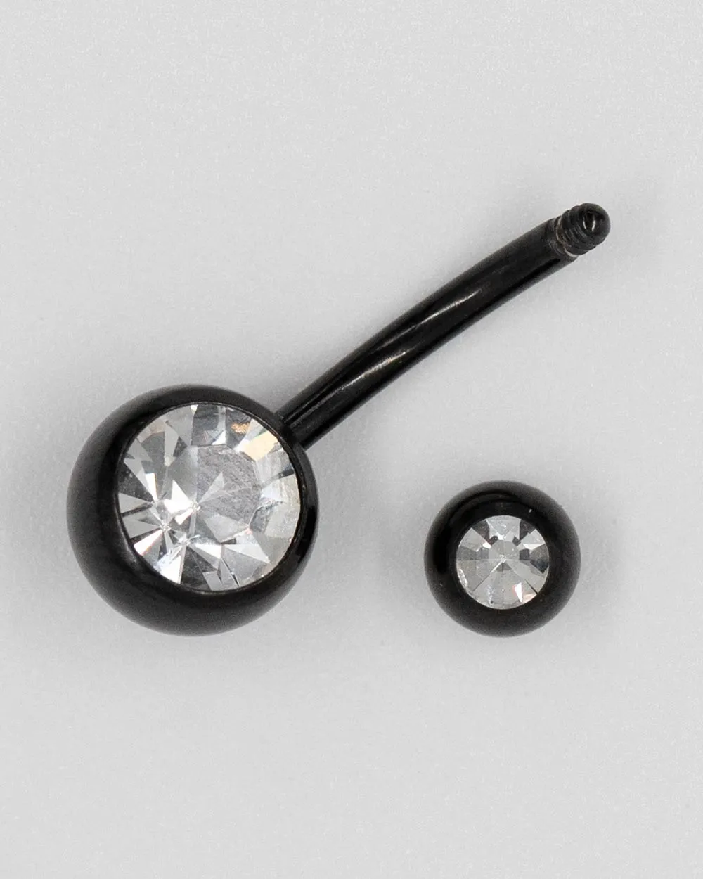 14 Gauge | Black Sss Cz Gem Navel Curved Barbell