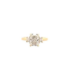 14K Gold 3-Stone 2.01 Carat Radiant Cut Lab Grown Diamond Solitaire Engagement Ring