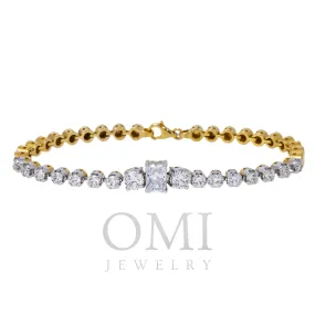 14K GOLD LAB DIAMOND TENNIS BRACELET 3.12 CT