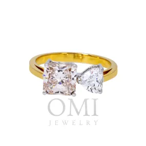 14K GOLD RADIANT CUT LAB DIAMOND ENGAGEMENT RING 2.70 CTW