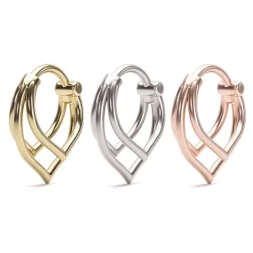 14K Gold Trinity V Shape Daith Ring