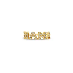 14k Pavé Diamond 4 Letter Ring