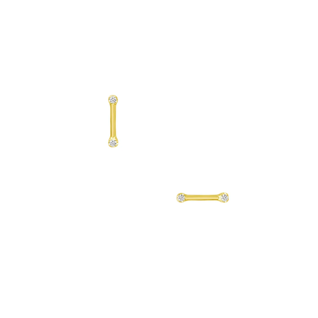 14kt Gold Bar Stud