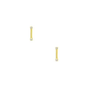 14kt Gold Bar Stud