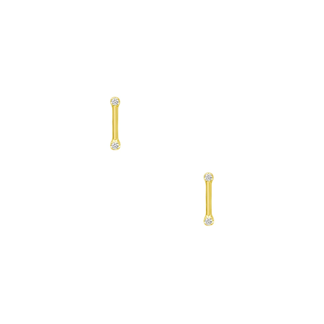 14kt Gold Bar Stud