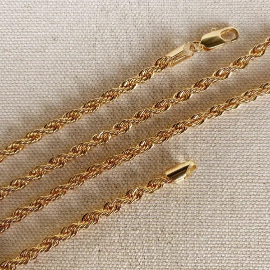 18k Gold Filled Rope Chain In 4.0mm Thickness Gold Chain