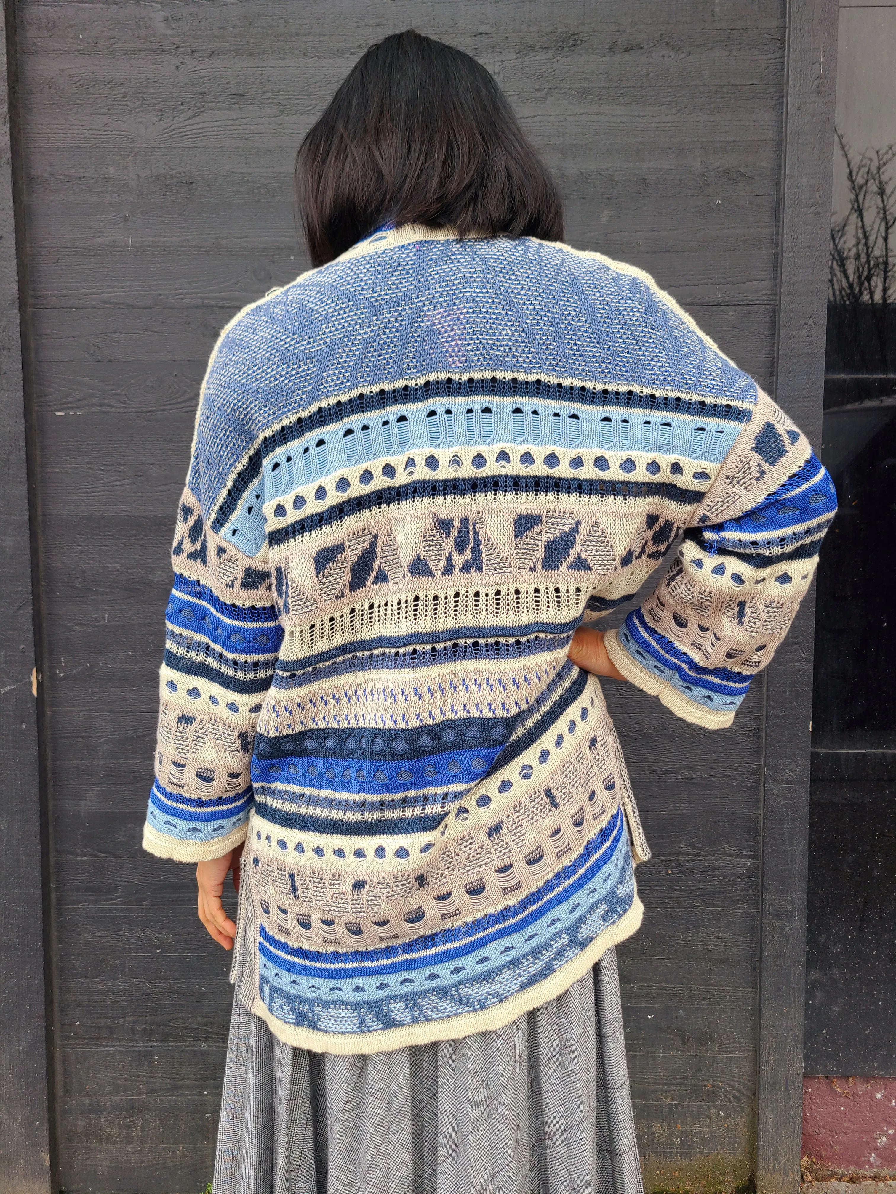 221606 Stripe Cardigan Nomad Motif