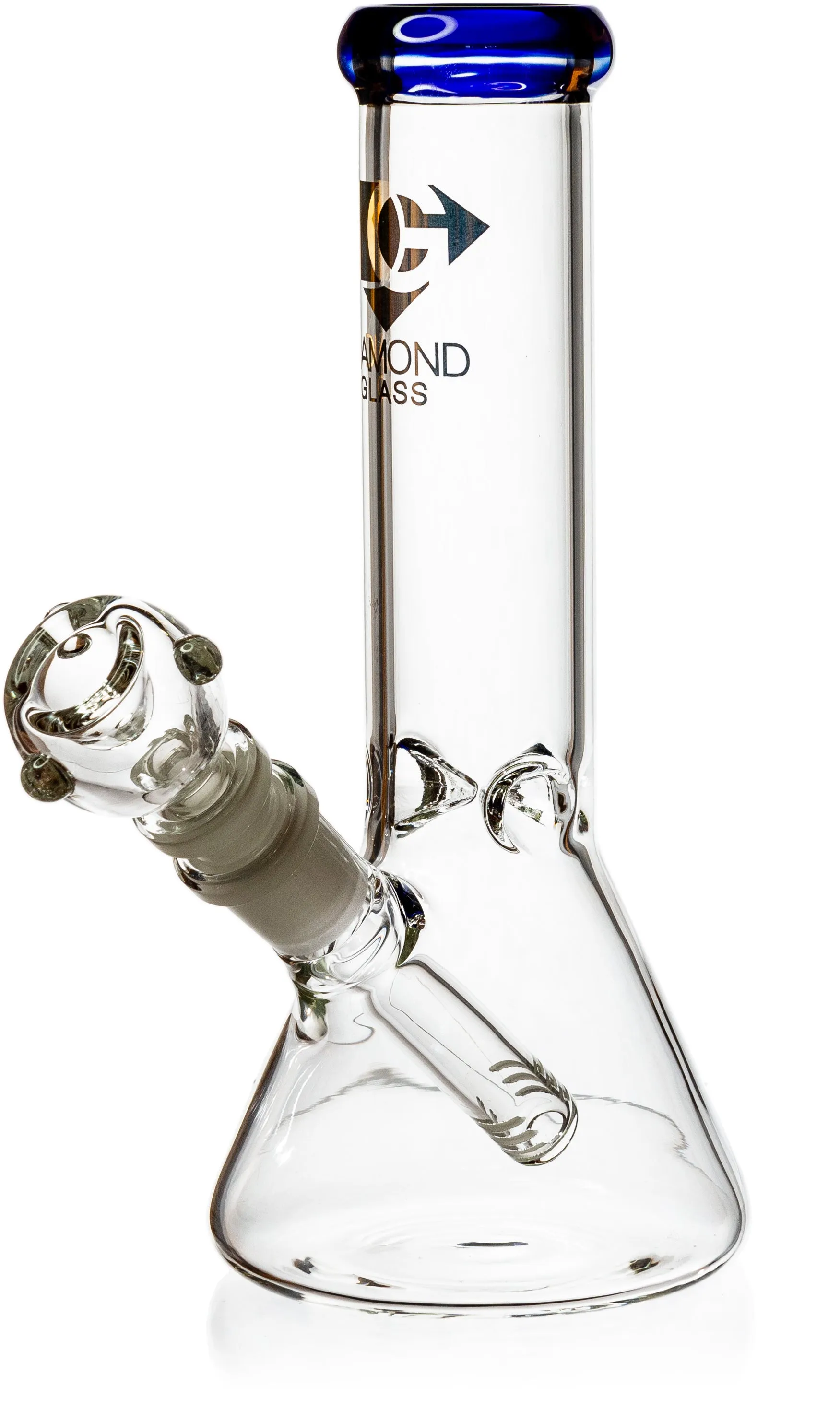 8 Mini Beaker Bong w/ Ice Pinch, by Diamond Glass