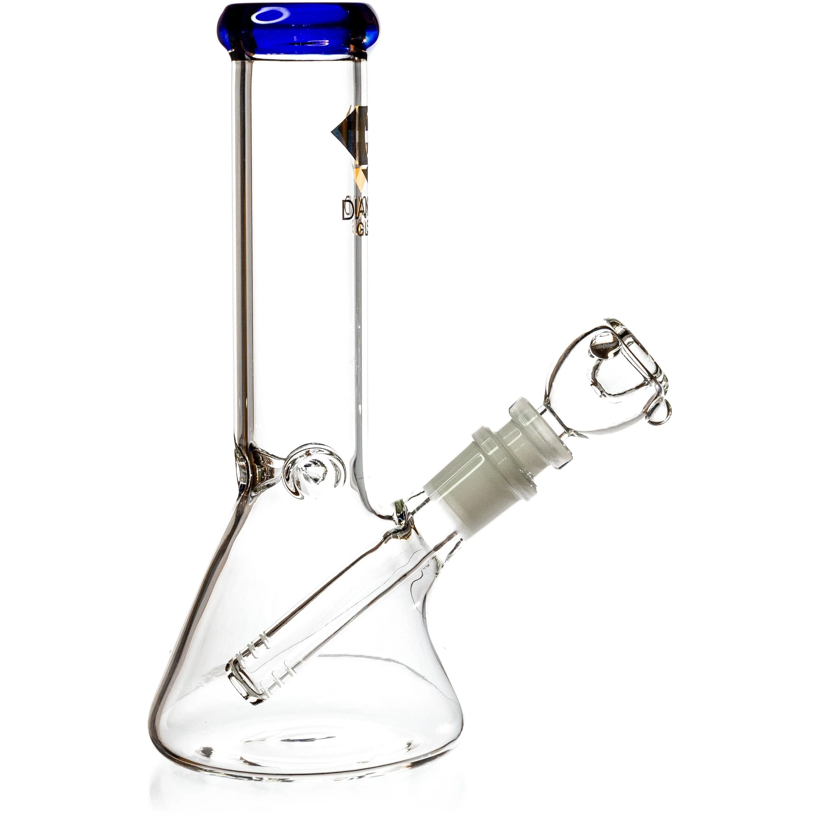 8 Mini Beaker Bong w/ Ice Pinch, by Diamond Glass