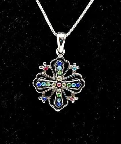 925 Sterling Silver Jerusalem Cross Pendant: A Richly Decorated Symbol of Christ