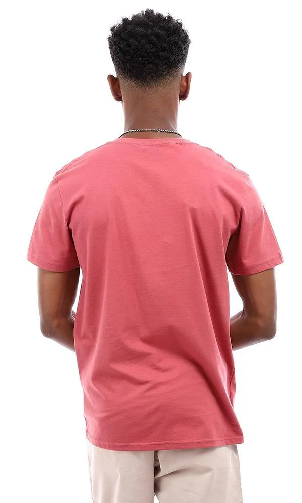 94608 V-Neck Basic Comfy T-Shirt - Pink Punch