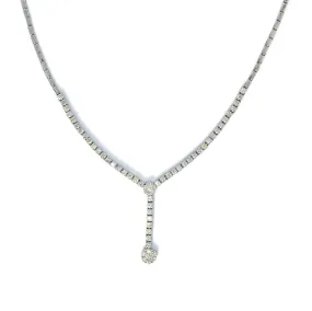 AFJ Diamond Collection - Diamond Lariat Necklace, White Gold