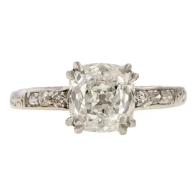 Antique Engagement Ring, Cushion Mod. Brilliant 2.01ct