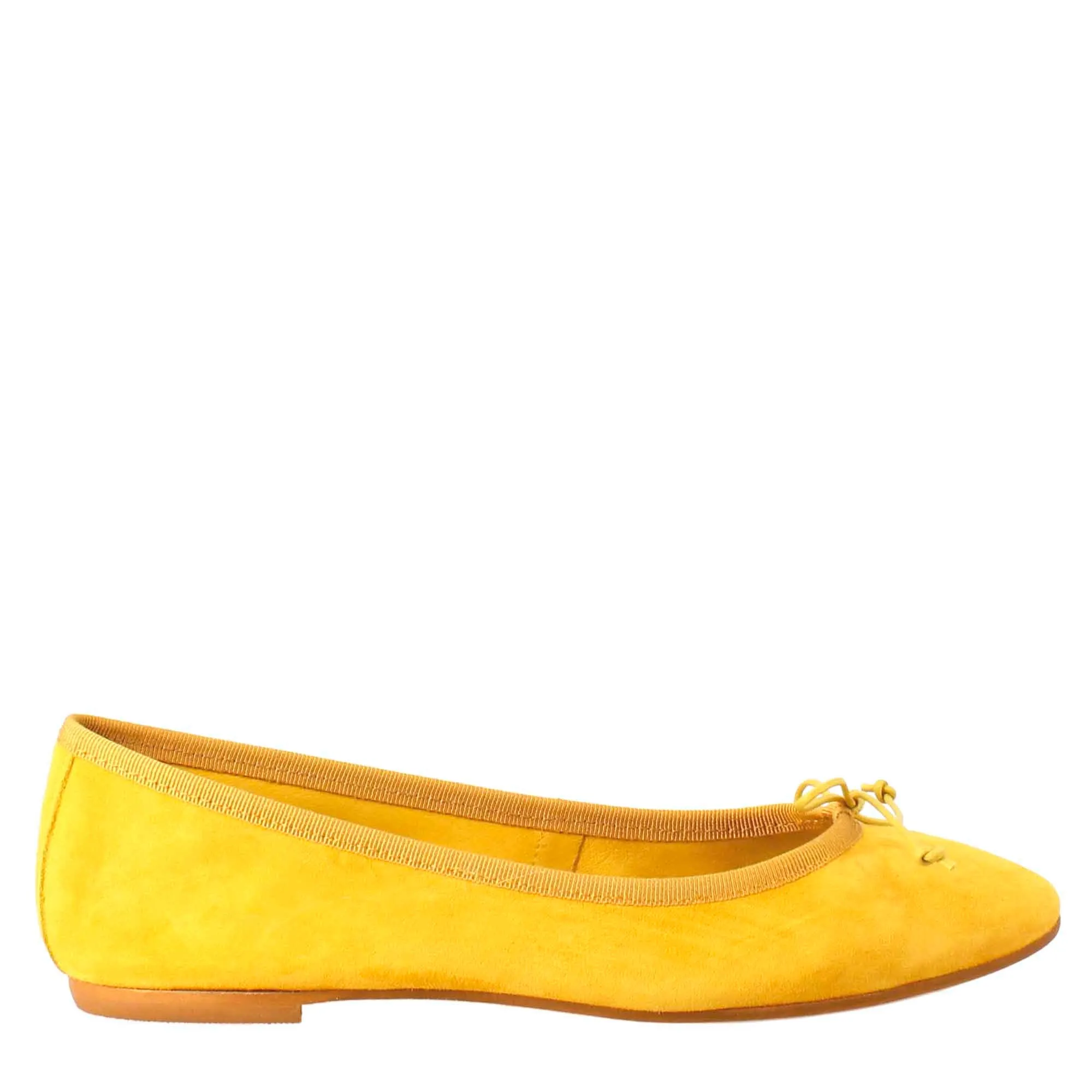 Ballerine leggere da donna color giallo in camoscio sfoderate