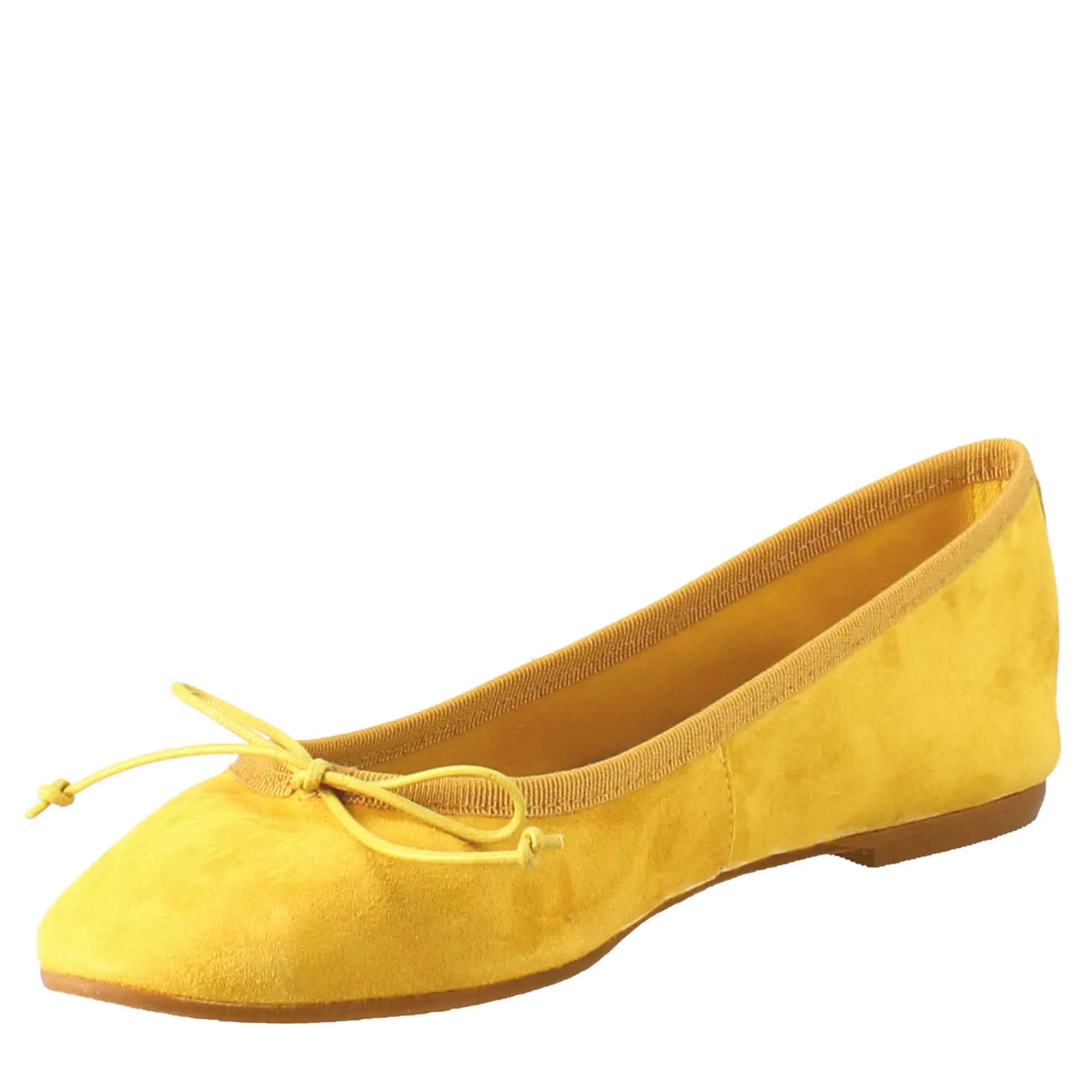 Ballerine leggere da donna color giallo in camoscio sfoderate