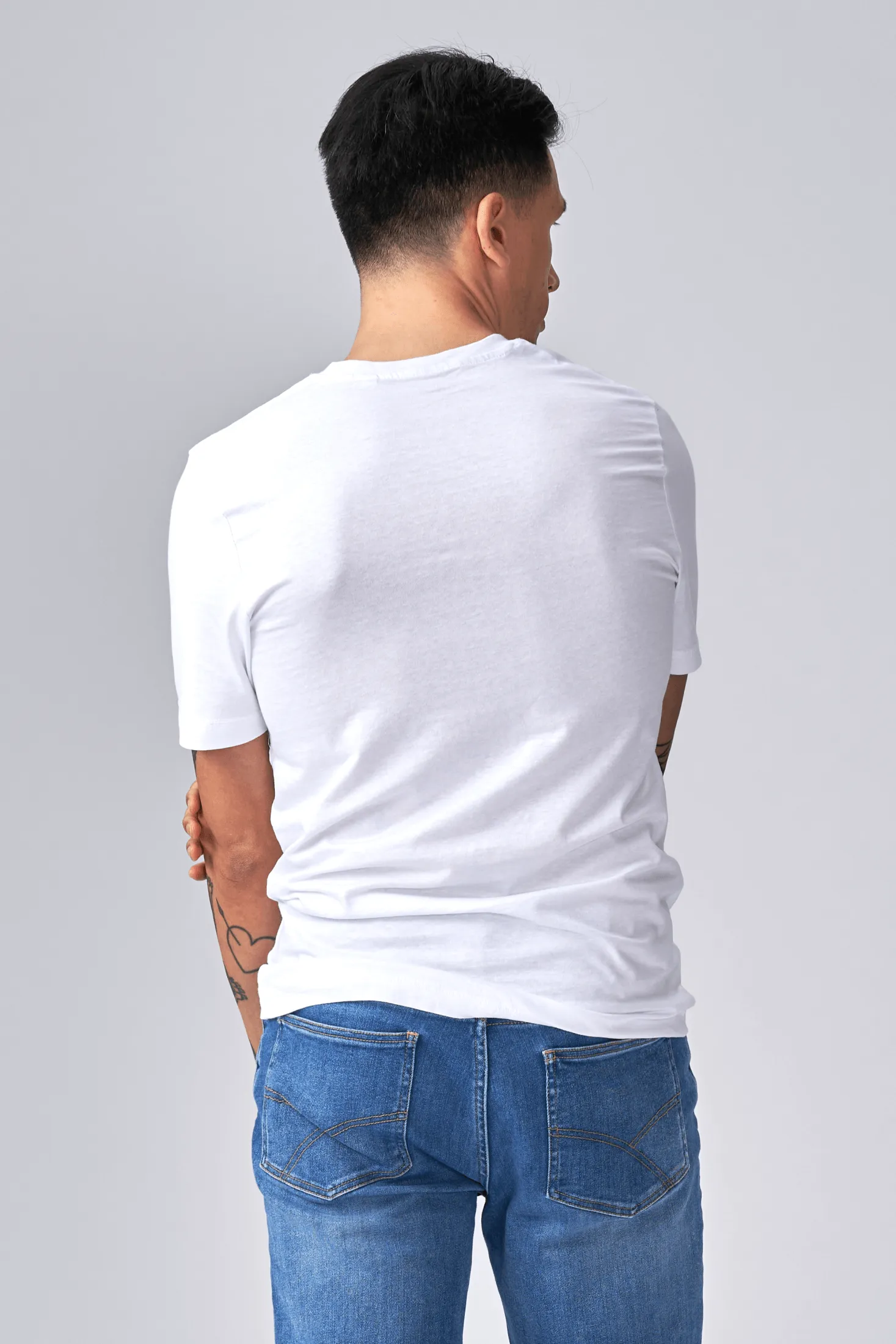 Basic V-neck t-shirt  - Hvid