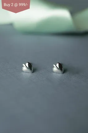 Bettle Leaf Sterling Silver Mini Stud Earrings