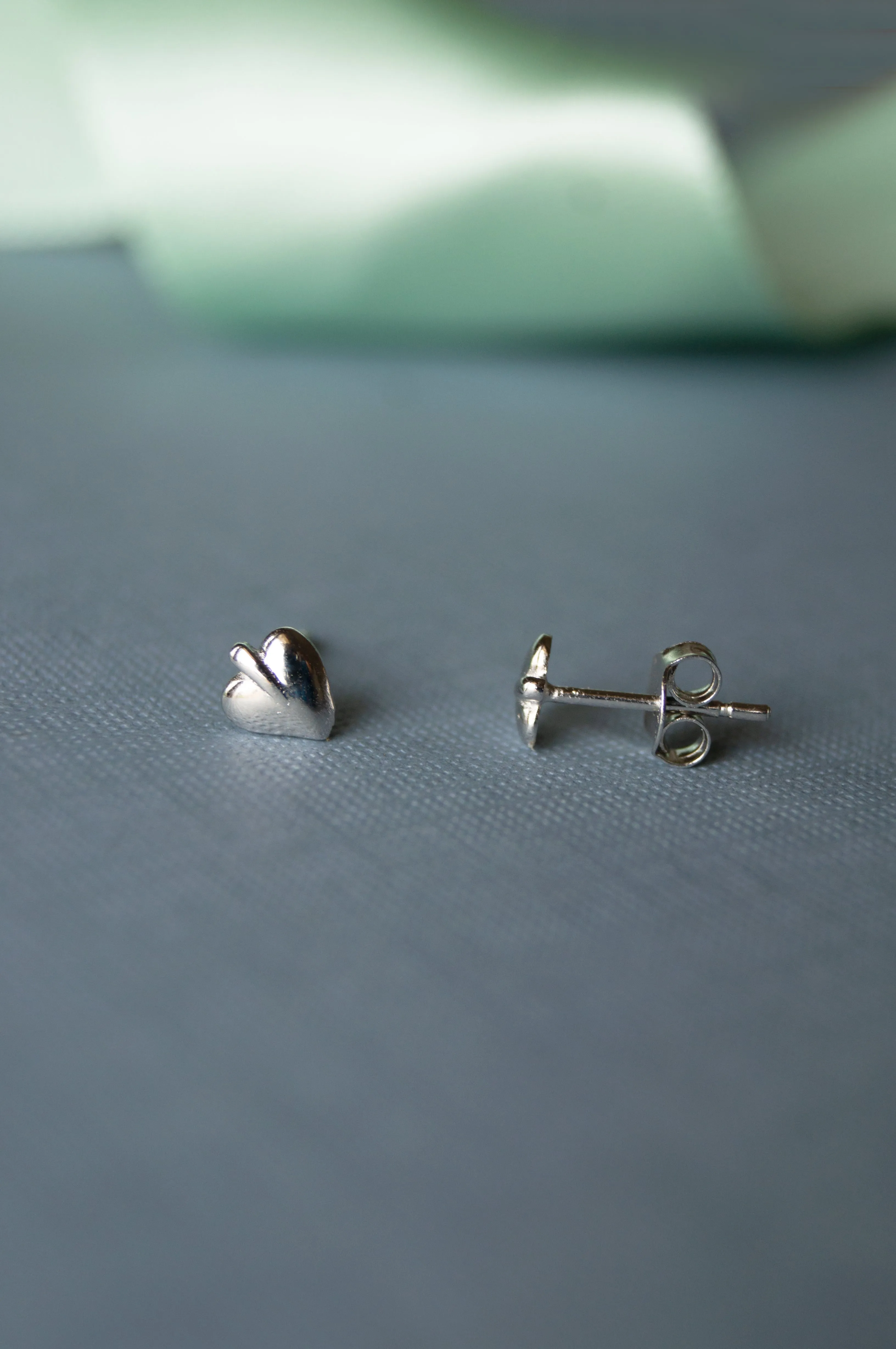 Bettle Leaf Sterling Silver Mini Stud Earrings