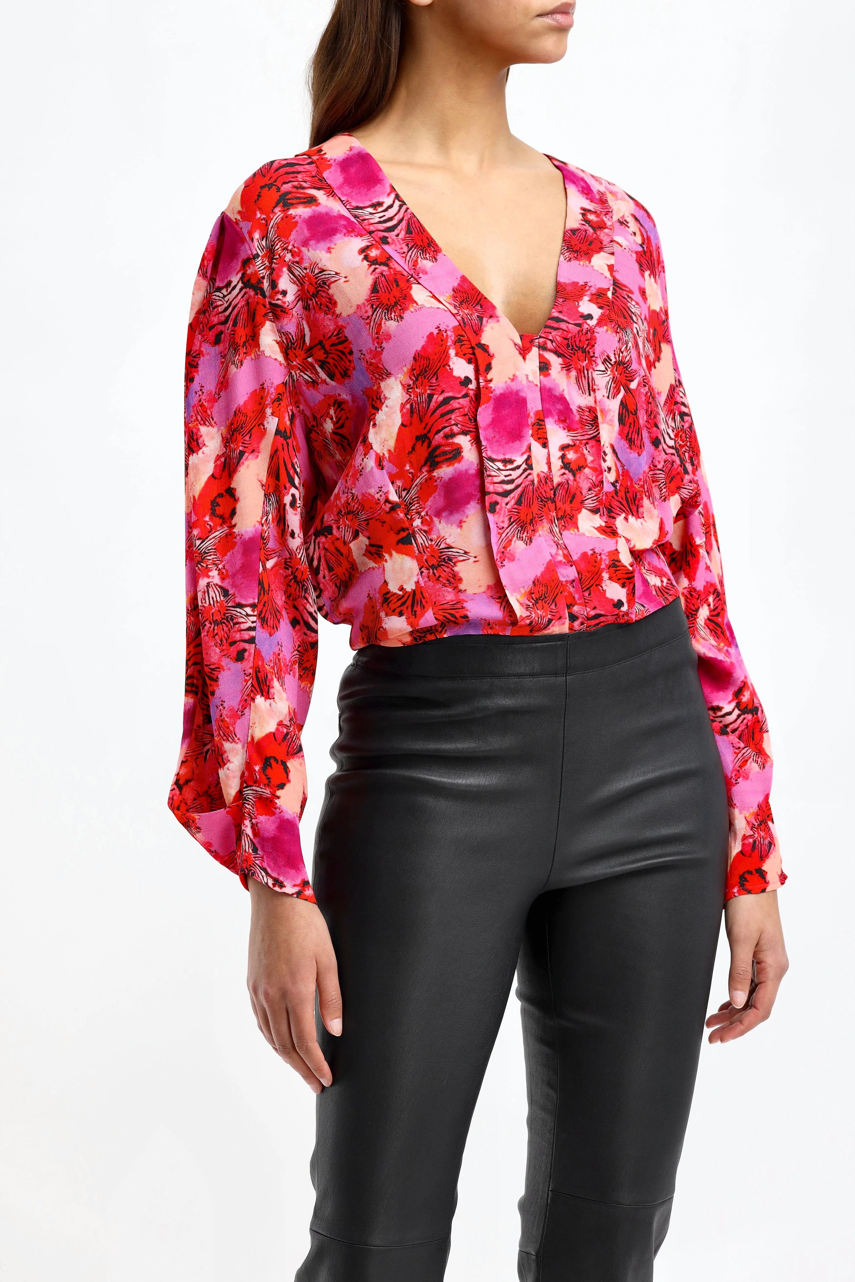 Bluse Oralia in Pink/Rot