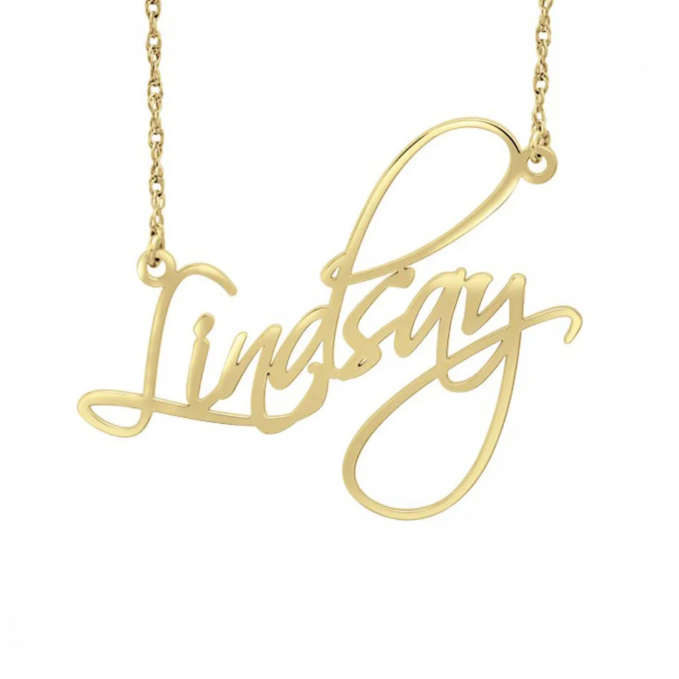 Calligraphy Nameplate Necklace - Two Sizes