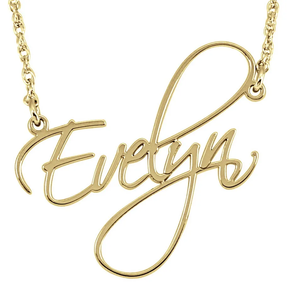 Calligraphy Nameplate Necklace - Two Sizes