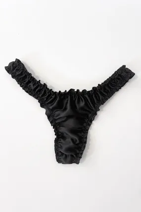 Cardamine Thong in Black Silk Charmeuse