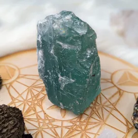 Chunky Top Grade Rough Rainbow Green Fluorite Specimen from Mexico