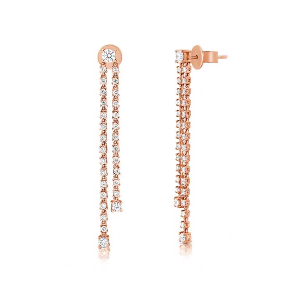 Diamond Stud Cascade Earrings