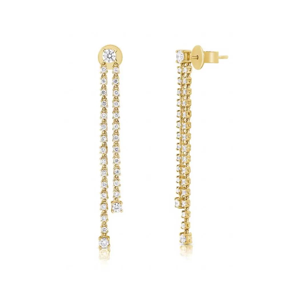 Diamond Stud Cascade Earrings