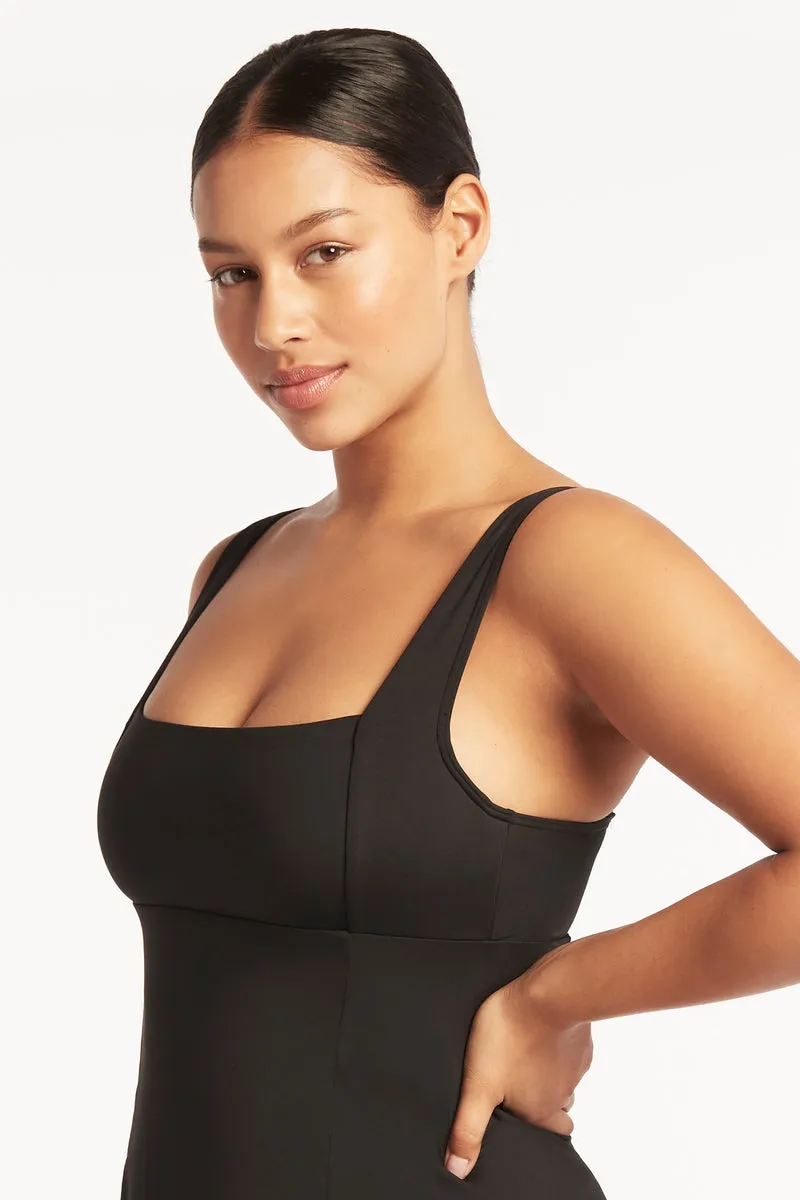 Eco Essentials Square Neck Tummy Control Swim Dress