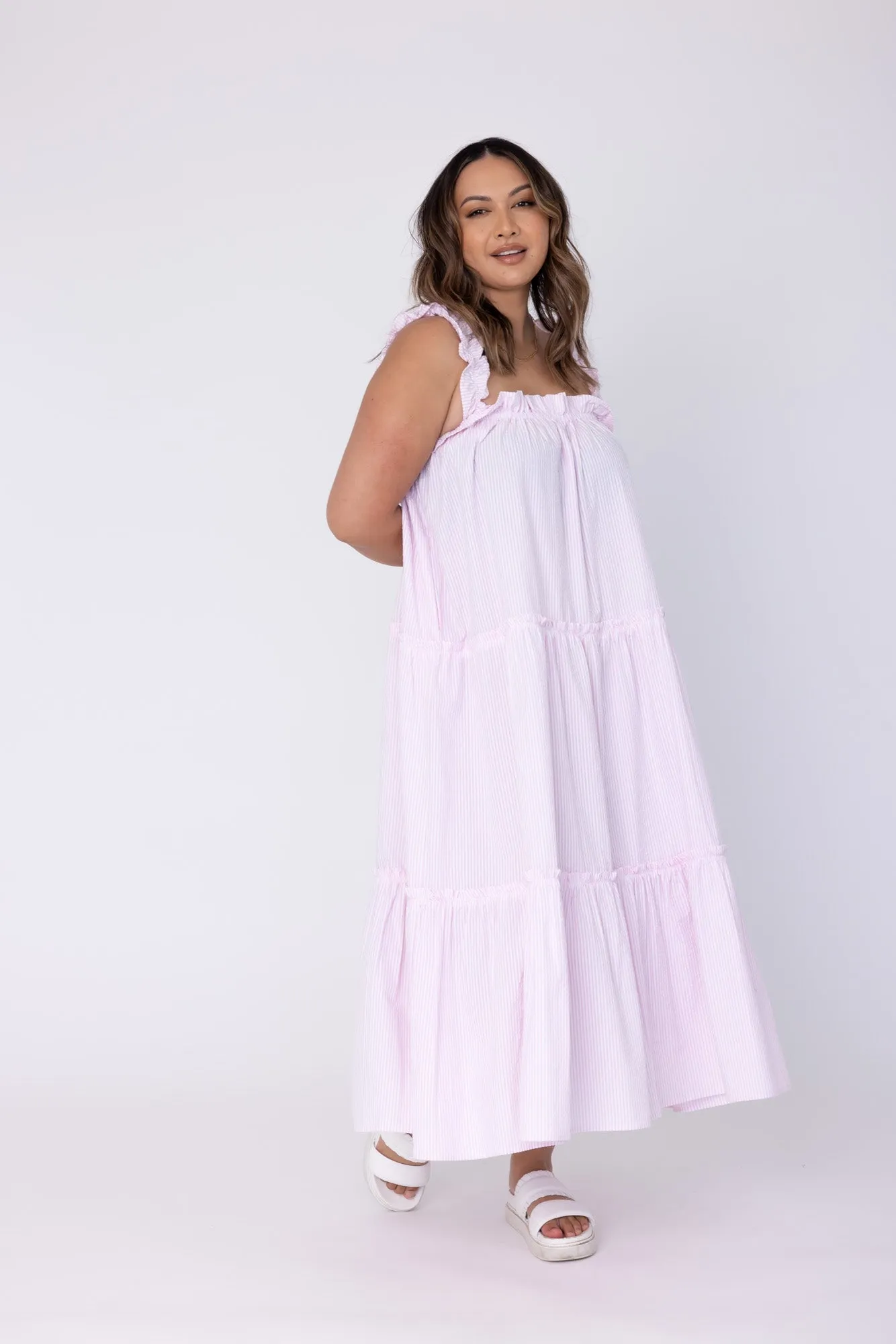 ELLAS Dress Pink Stripe