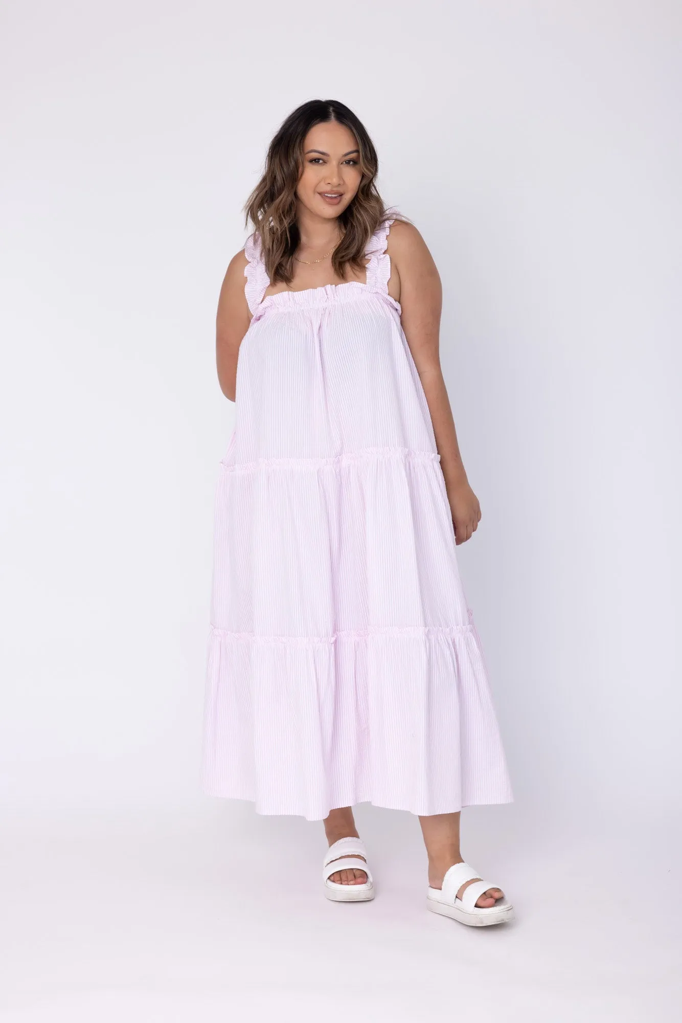 ELLAS Dress Pink Stripe