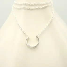 Entwined Collection:  Silver Crescent Necklace