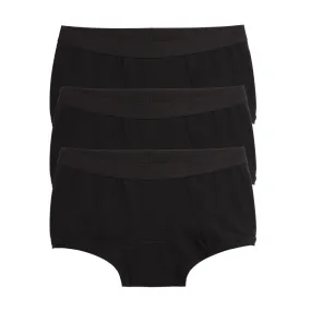 First Line Period Boy Shorts 3-Pack - X= Black