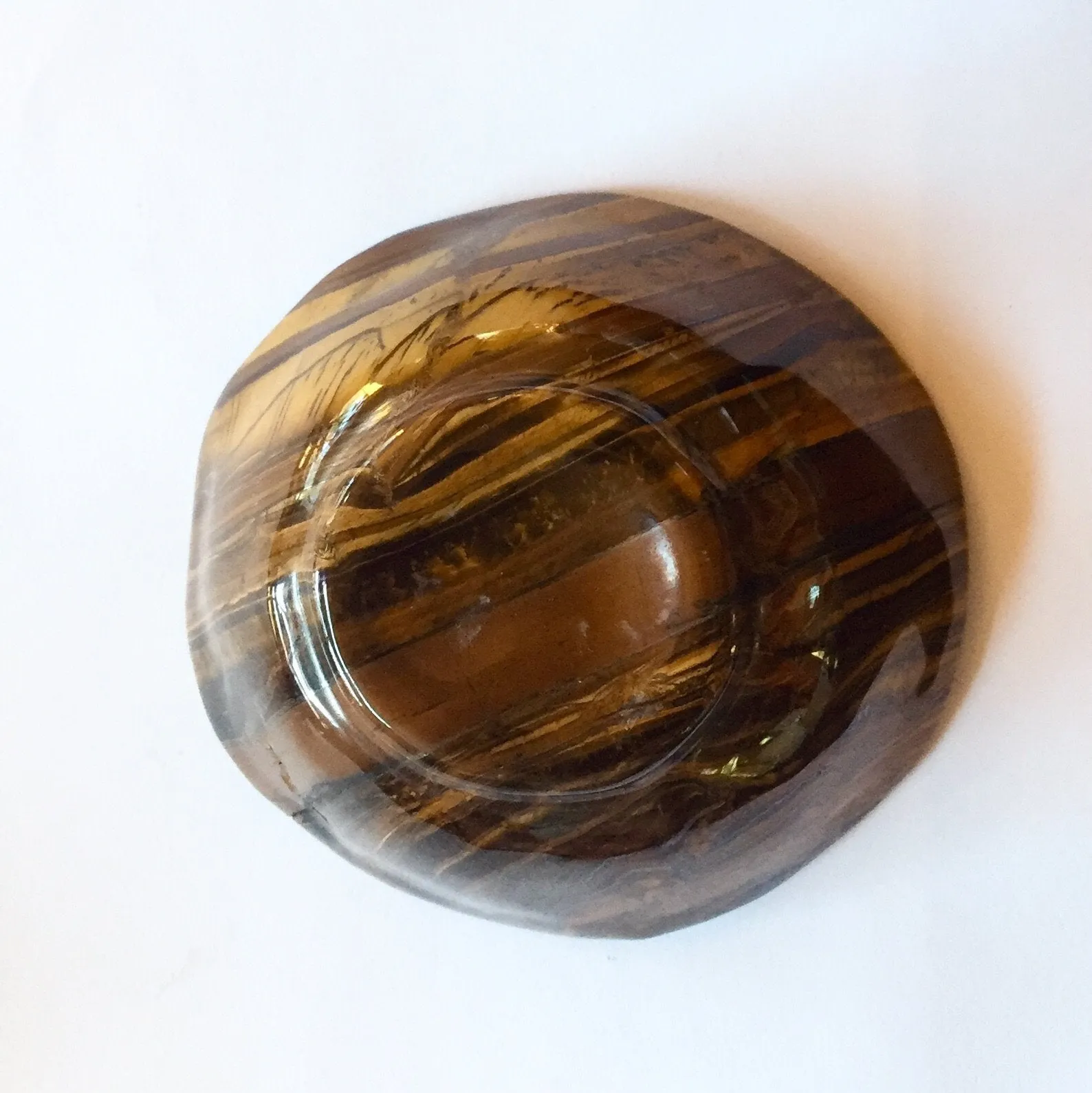 Golden Riches Tigers Eye Dish