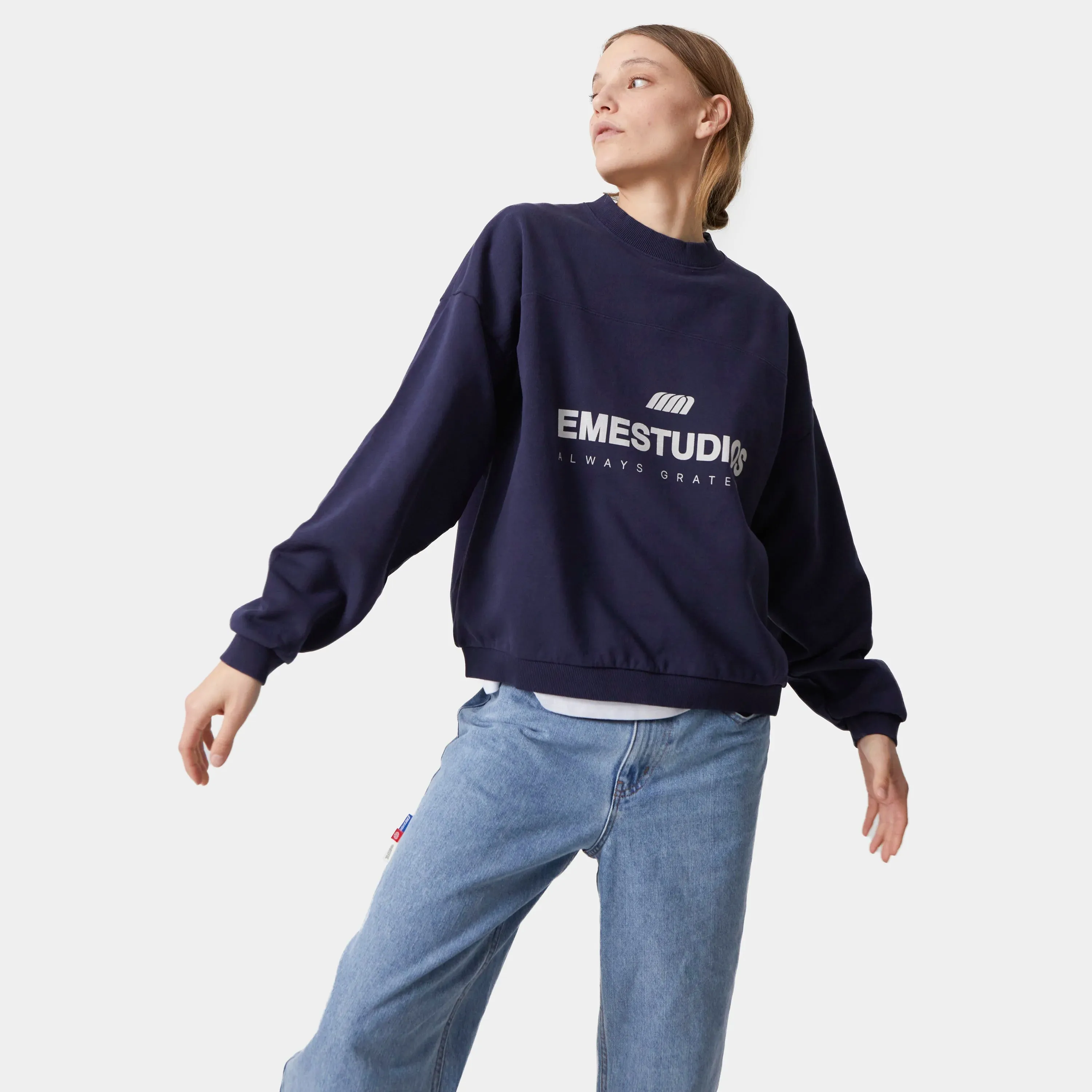 Hallmark Navy Oversized Crewneck