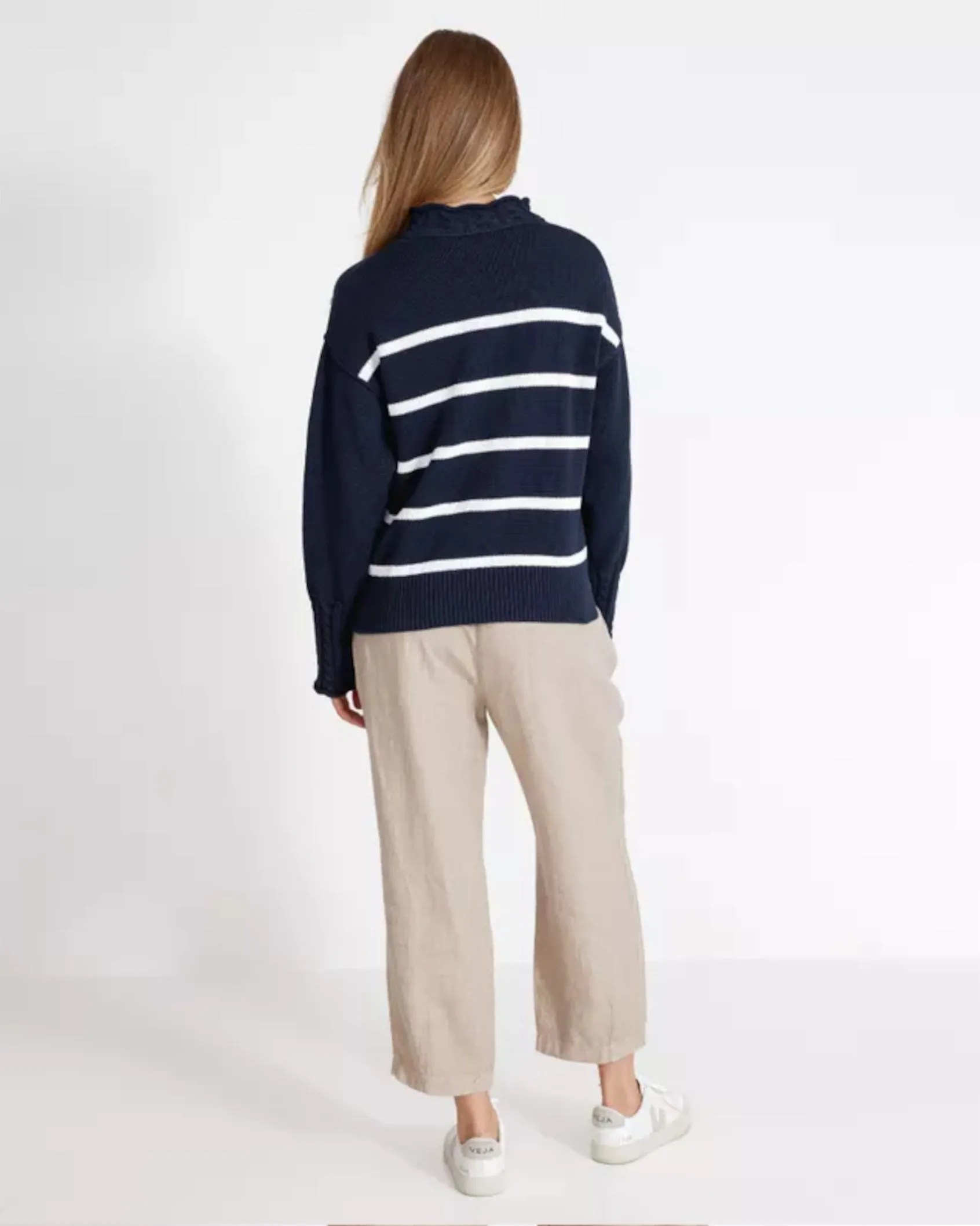 Holebrook Ester Turtle Neck Navy and White Stripe