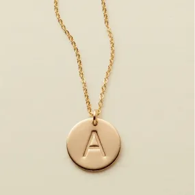 Initial Disc Necklace | 1/2 Disc