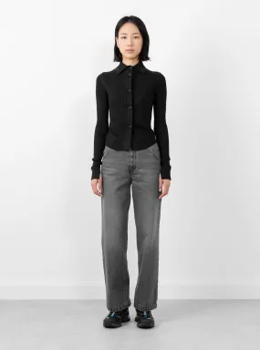 Knitted Rib Shirt Washed Graphite