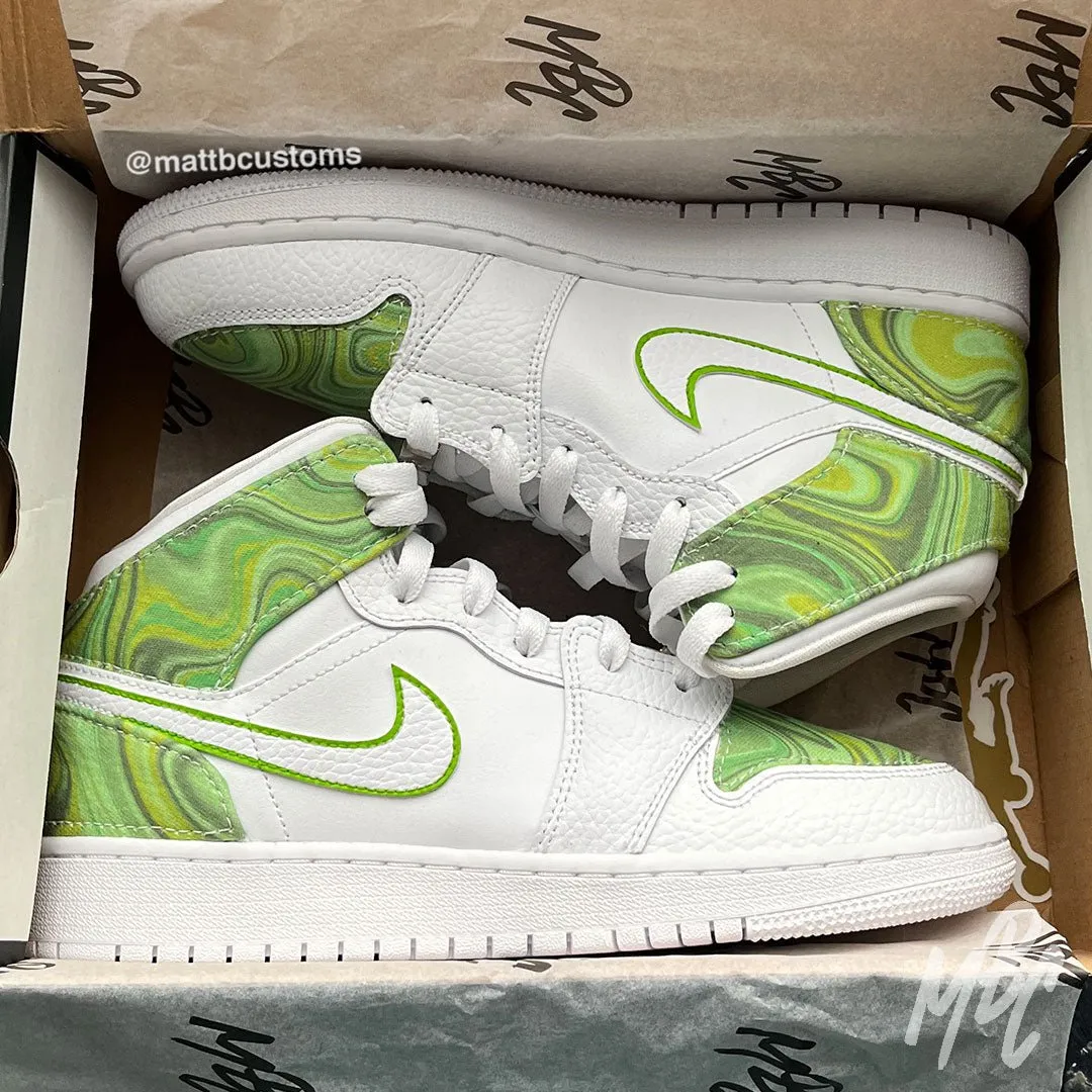 Lime Liquid Marble - Jordan 1 Mid | UK 5.5