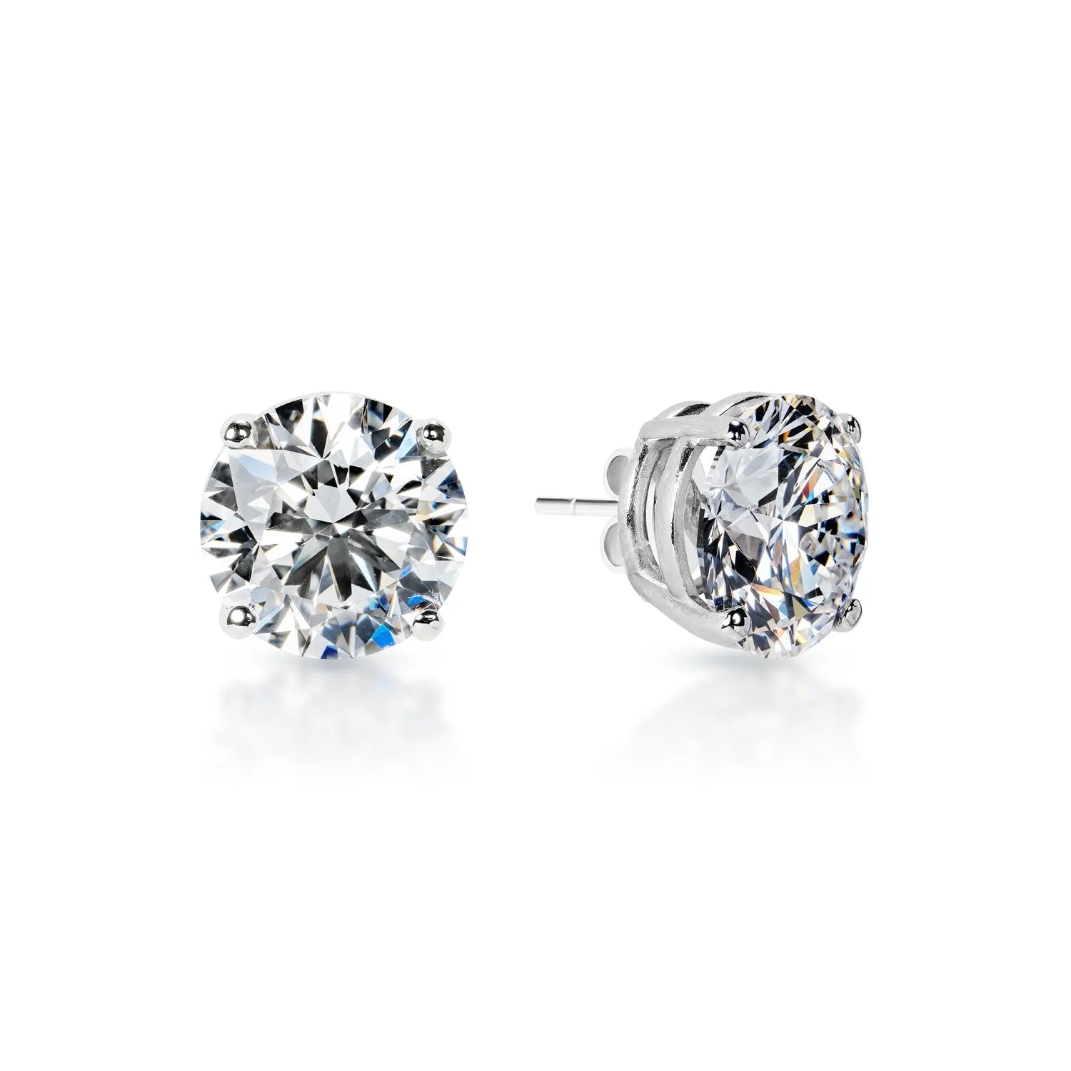 Louella 4 Carat F VS1 Round Brilliant Lab-Grown Diamond Stud Earrings in 14k White Gold