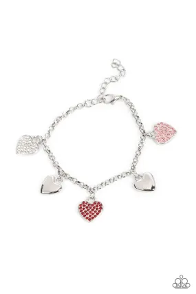 Lusty Lockets - Multi Red Paparazzi Bracelet