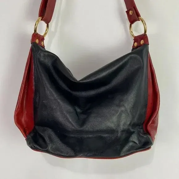 Marino Orlandi Black Leather w/ Red Trim Bag