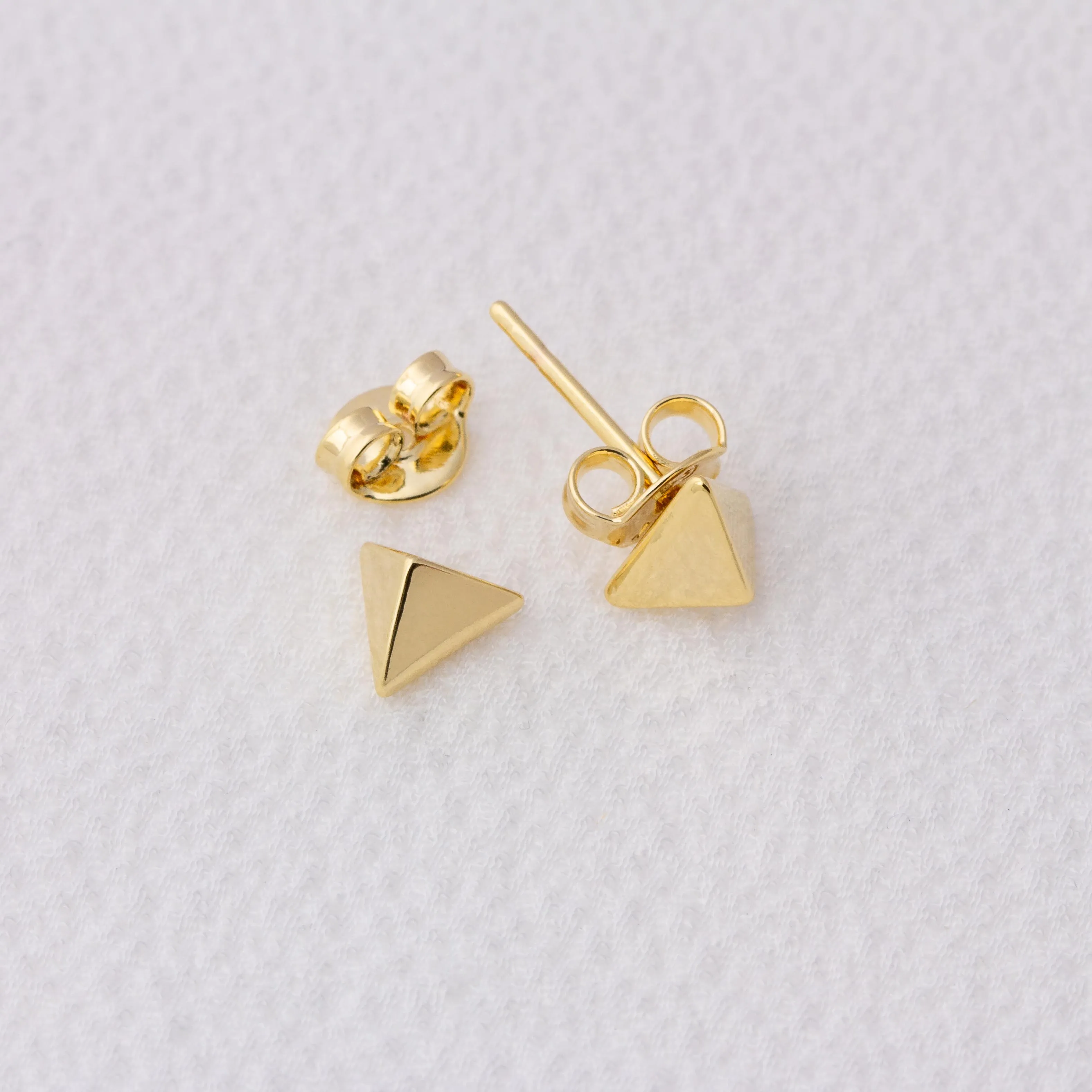 Mini Faceted Triangle Stackable Earrings