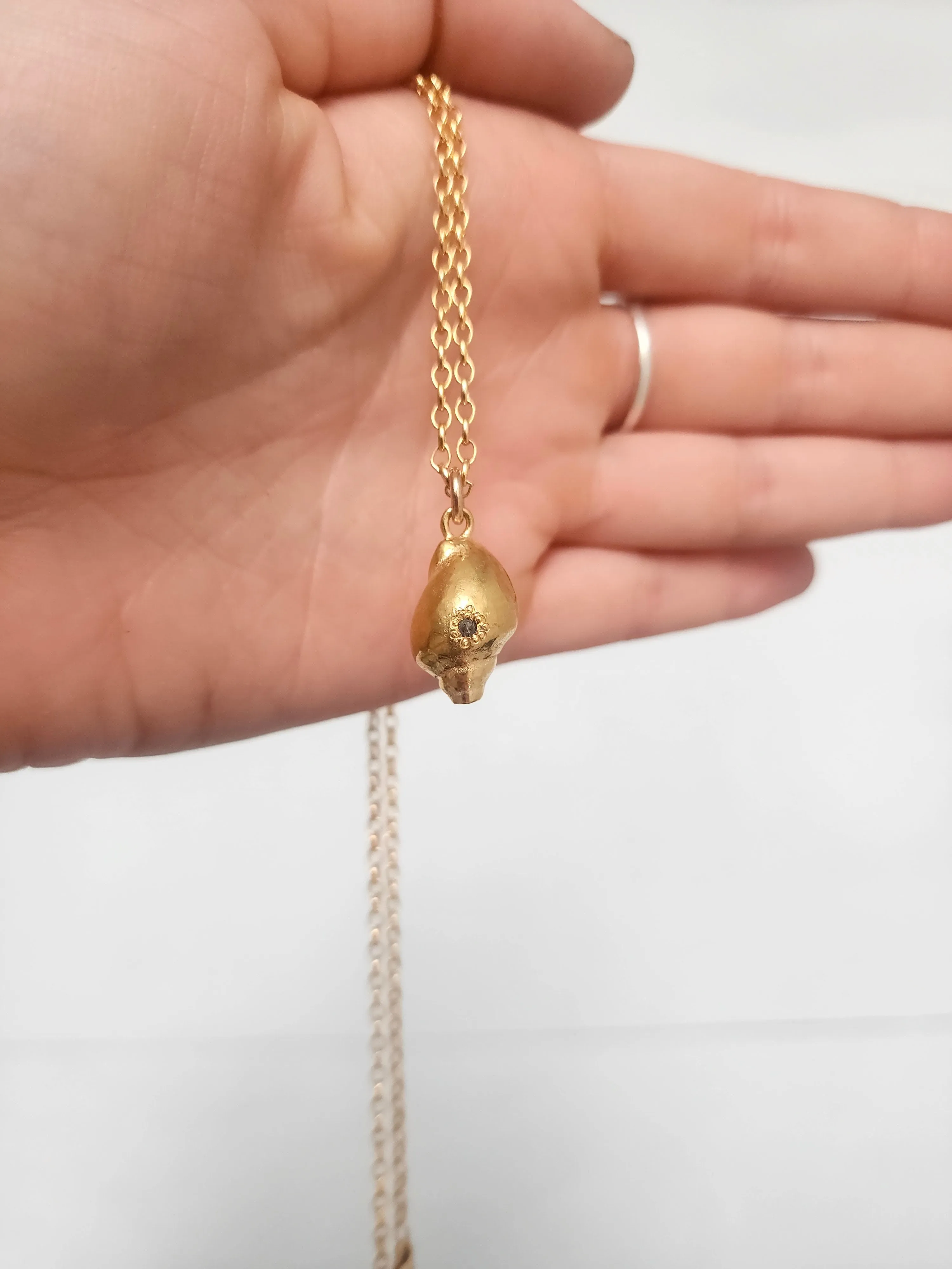 Mowhanau Shell Pendant - Gold   Diamond