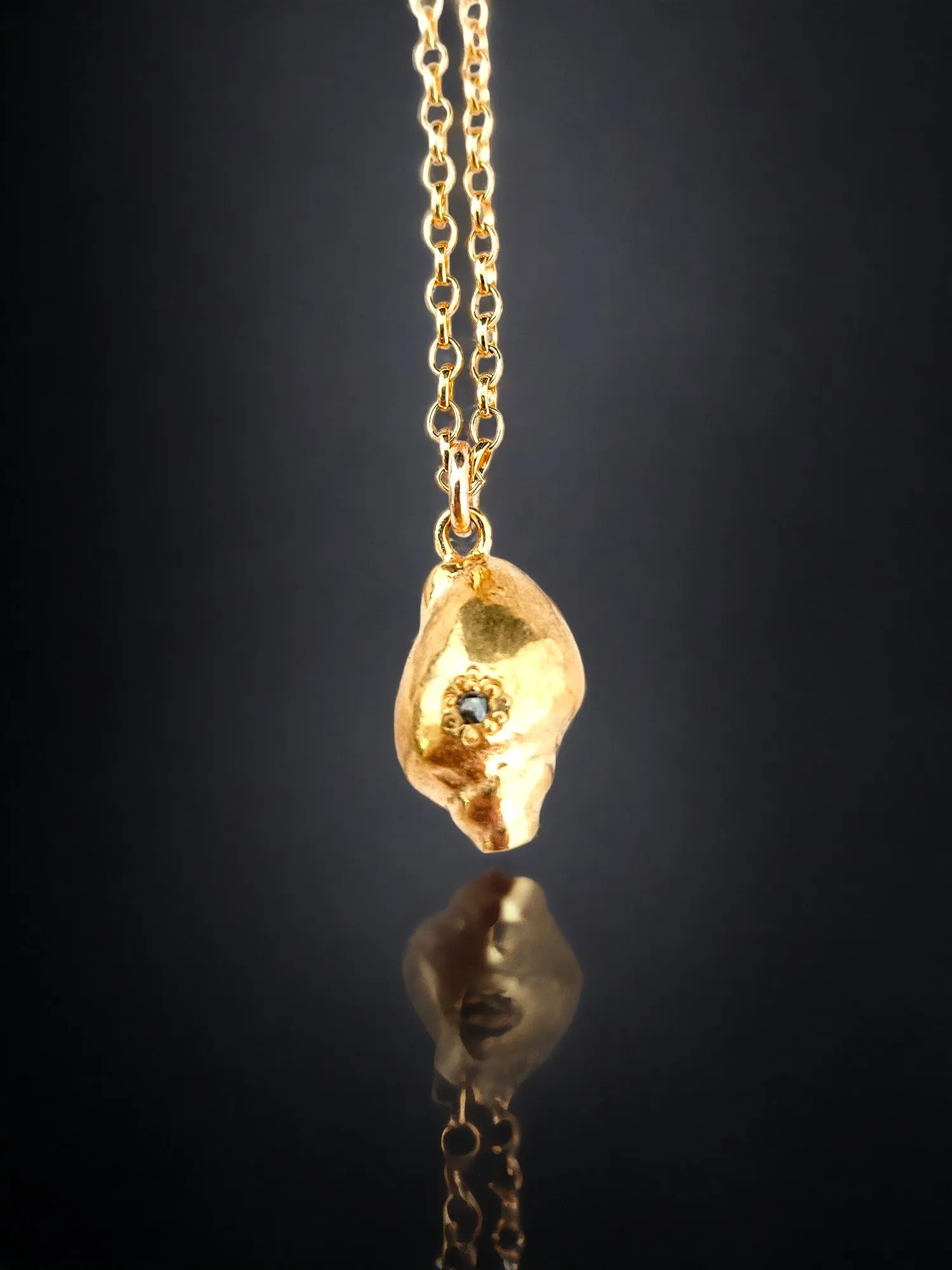 Mowhanau Shell Pendant - Gold   Diamond