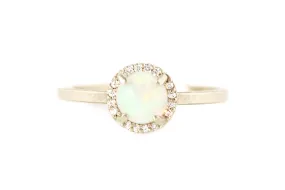 Opal   Diamond Halo Ring